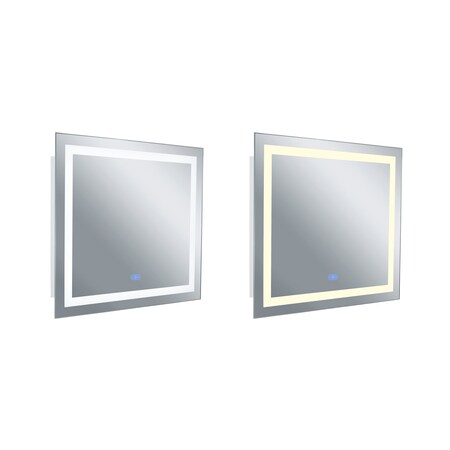 Cwi Lighting Abril Rectangle Matte White LED 40 in. Mirror 1232W40-36-A